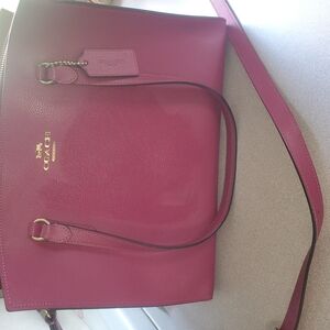 Coach Pink Leather Tote Bag